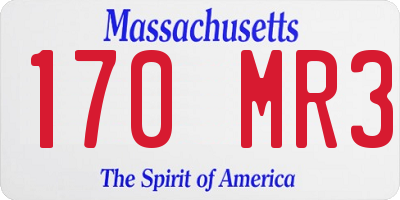 MA license plate 170MR3