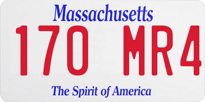 MA license plate 170MR4