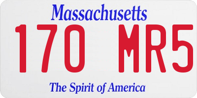 MA license plate 170MR5