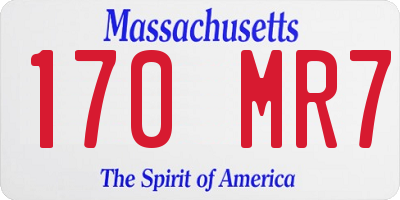MA license plate 170MR7