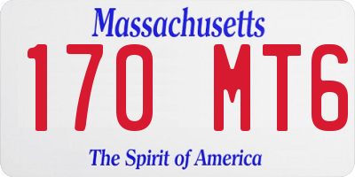 MA license plate 170MT6