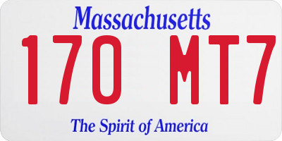 MA license plate 170MT7