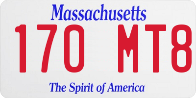 MA license plate 170MT8