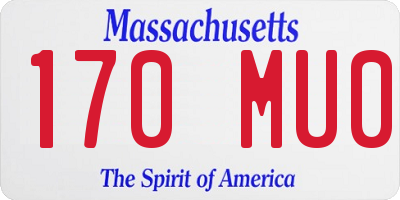 MA license plate 170MU0