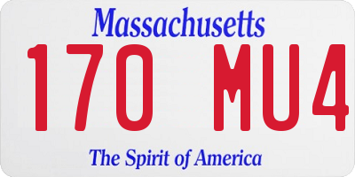 MA license plate 170MU4