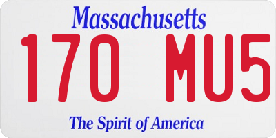 MA license plate 170MU5