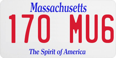 MA license plate 170MU6