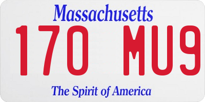 MA license plate 170MU9