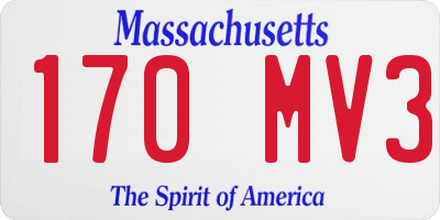 MA license plate 170MV3