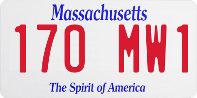 MA license plate 170MW1
