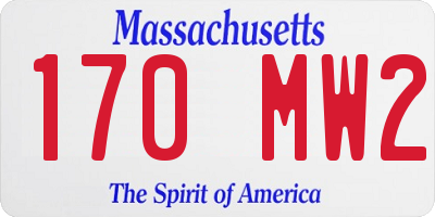 MA license plate 170MW2