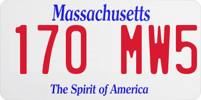 MA license plate 170MW5