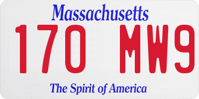 MA license plate 170MW9