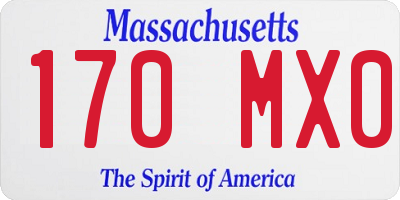 MA license plate 170MX0