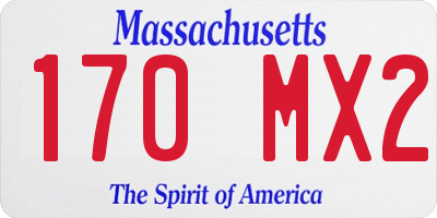 MA license plate 170MX2