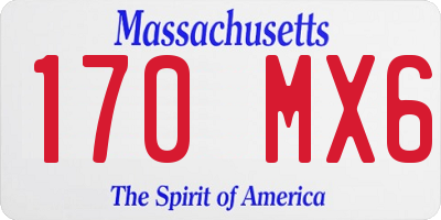 MA license plate 170MX6