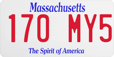 MA license plate 170MY5
