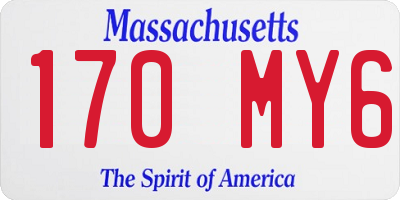 MA license plate 170MY6