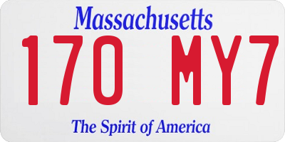 MA license plate 170MY7