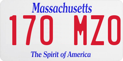 MA license plate 170MZ0