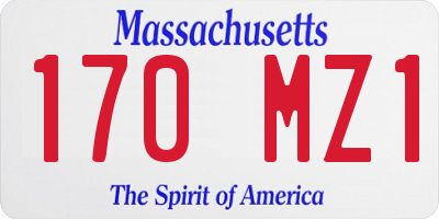 MA license plate 170MZ1