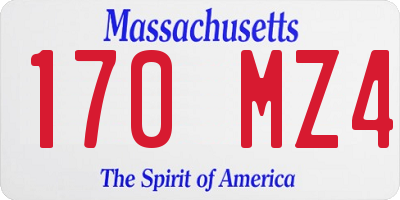 MA license plate 170MZ4