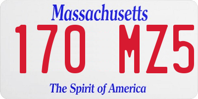 MA license plate 170MZ5