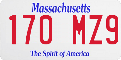 MA license plate 170MZ9