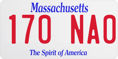 MA license plate 170NA0