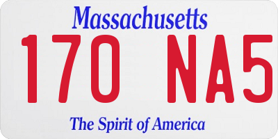 MA license plate 170NA5