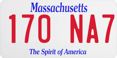 MA license plate 170NA7