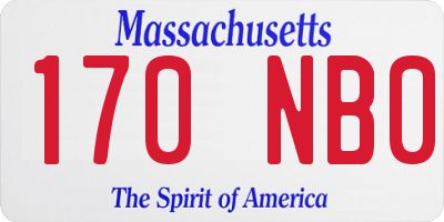 MA license plate 170NB0