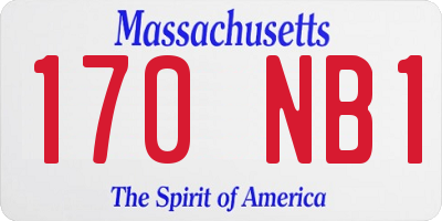 MA license plate 170NB1