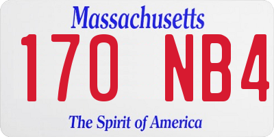 MA license plate 170NB4