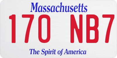 MA license plate 170NB7