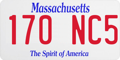 MA license plate 170NC5