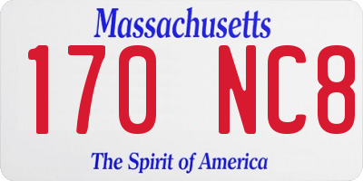 MA license plate 170NC8