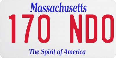 MA license plate 170ND0