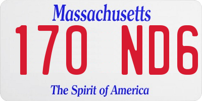 MA license plate 170ND6
