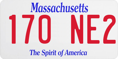MA license plate 170NE2