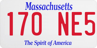 MA license plate 170NE5