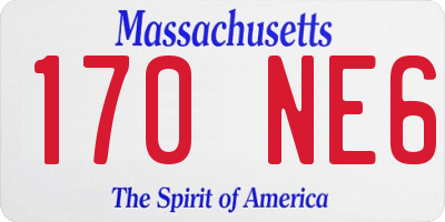 MA license plate 170NE6