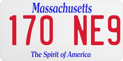 MA license plate 170NE9