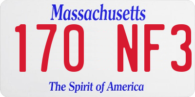 MA license plate 170NF3