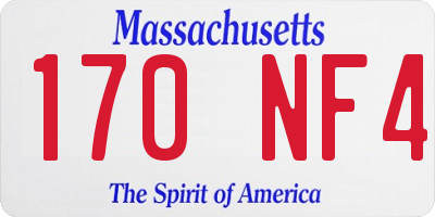 MA license plate 170NF4