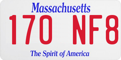 MA license plate 170NF8