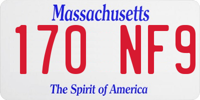 MA license plate 170NF9