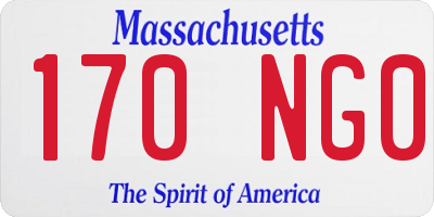 MA license plate 170NG0