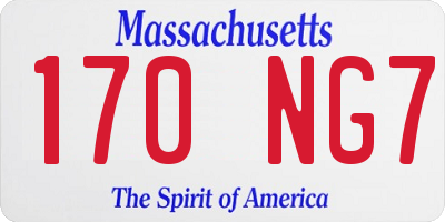 MA license plate 170NG7