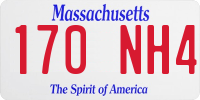 MA license plate 170NH4